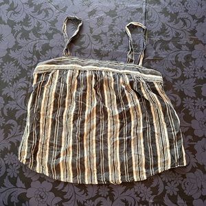 Medium UniversalThread cropped tank top, white and blue vertical stripes